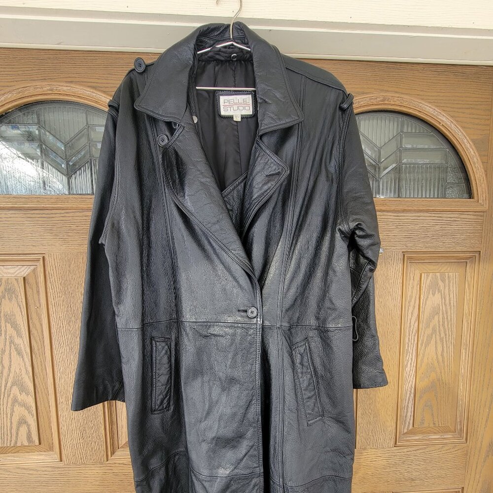 Vintage Pelle Studio Leather Trench Coat
